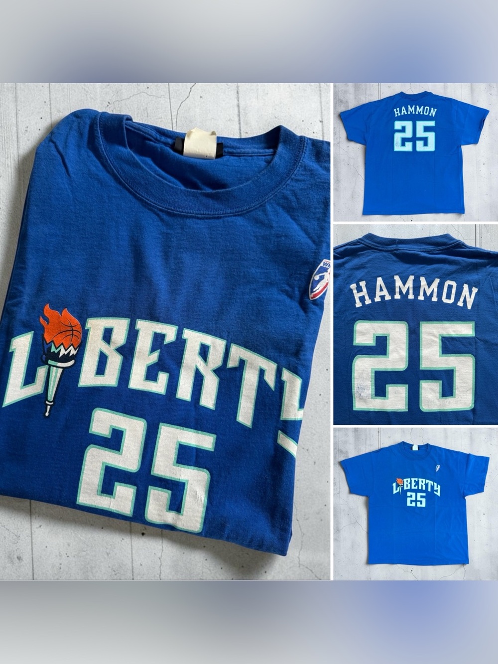 Vintage 90s Y2K WNBA New York Liberty Becky Hammon #25 Graphic Jersey T-Shirt XL